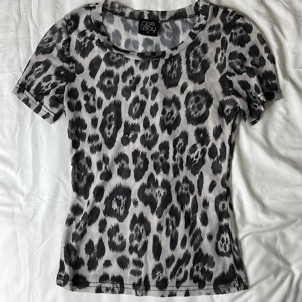 Mesh Cheetah Print Tee - LF